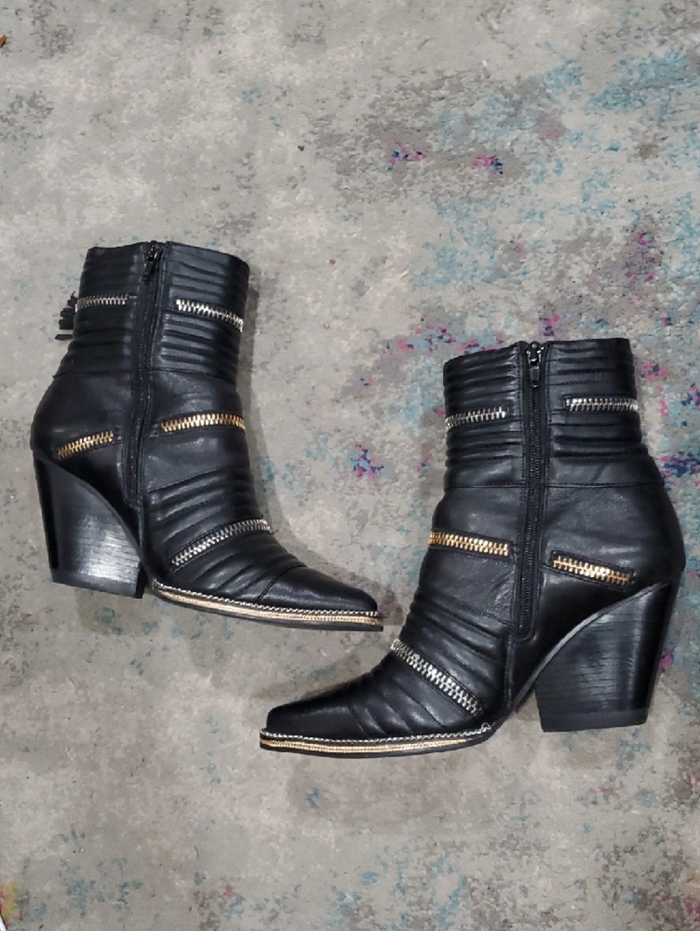 Jeffrey Campbell Tenzin Chain Pointy Toe Boot in black Size 8.5 - Picture 8 of 14